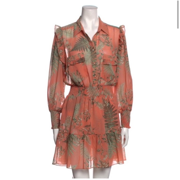 Misa Los Angeles Terracotta Leaf Print Blouse - Picture 2 of 6